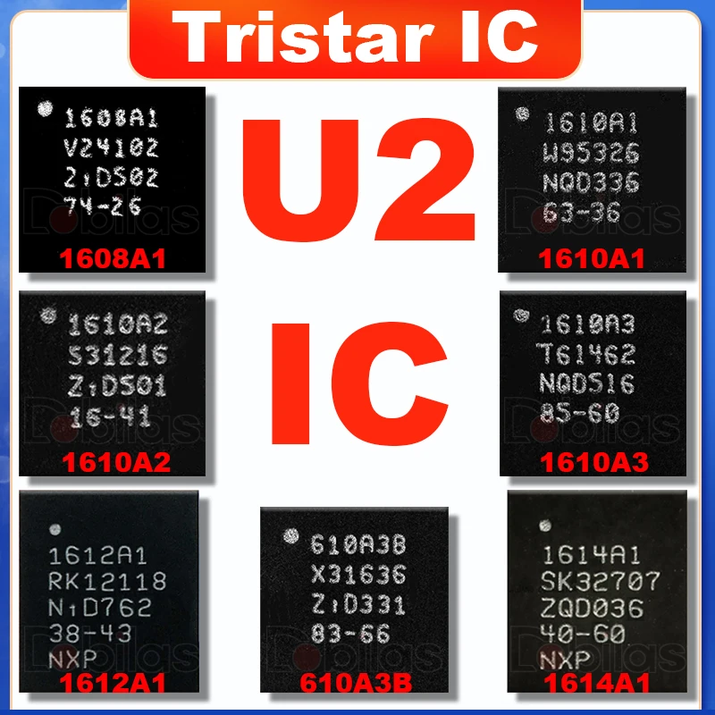 U2 USB Tristar IC 610A3B 1610A3 1610A2 1614A1 1612A1 1610A1 1608A1 For IPhone 5 5S 6 6S Plus 7 8 X XS Max XR 11 12 Pro Mini Chip