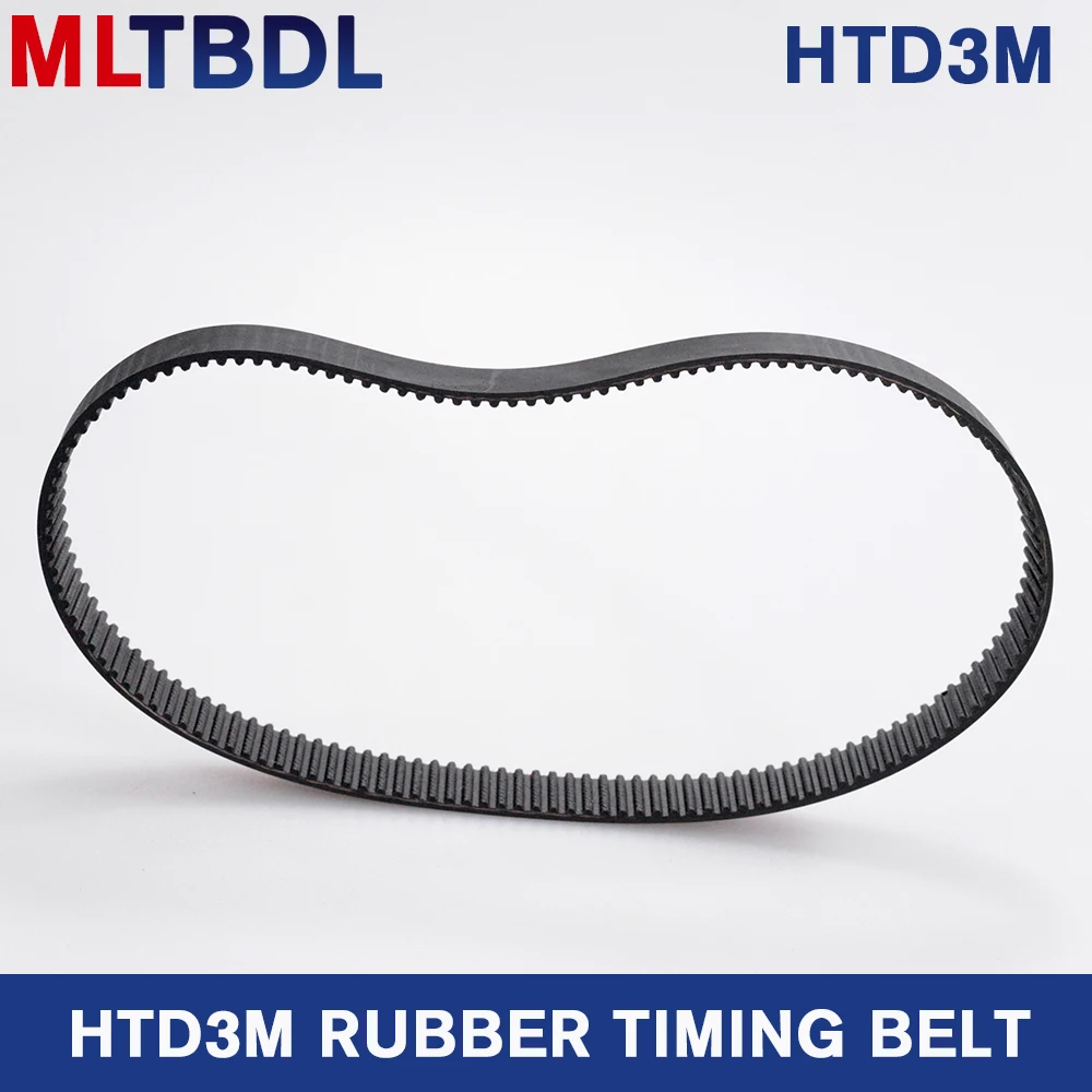 HTD 3M Timing Belt 300/303/306/309/312/315/318/321mm 6/9/10/15mm Width  RubbeToothed Belt Closed Loop Synchronous Belt pitch 3mm