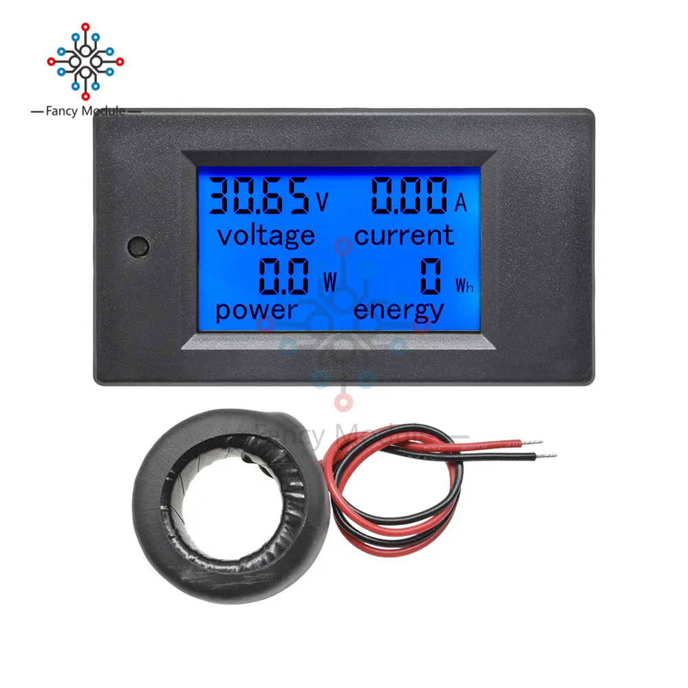 PZEM-061 AC 100A 80-260V Digital Voltage Power Watt Meter Energy Meter Power Energy Voltmeter Volt Watt Meter LCD Panel with CT