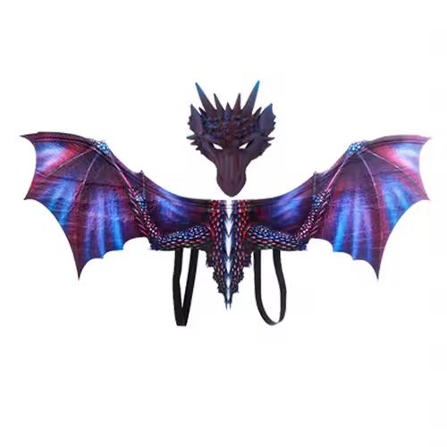 Adult Halloween Decoration Carnival Party Animal Costume Dragon Cosplay Masquerade Face Mask and Wings - Image 20