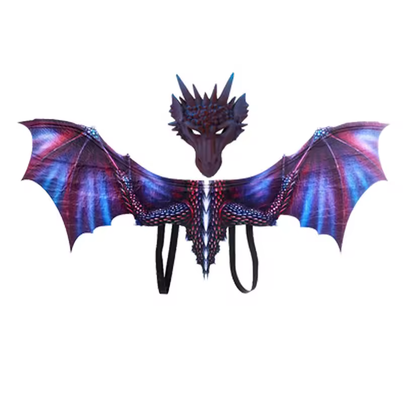 Adult Halloween Decoration Carnival Party Animal Costume Dragon Cosplay Masquerade Face Mask and Wings - Image 20