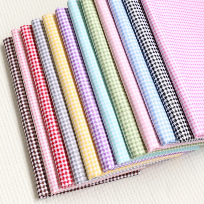 3mm Plaid Classic Cotton Twill Fabric For Home Decor Home Textile DIY Dolls Clothes Handmade Accessories Per Meters