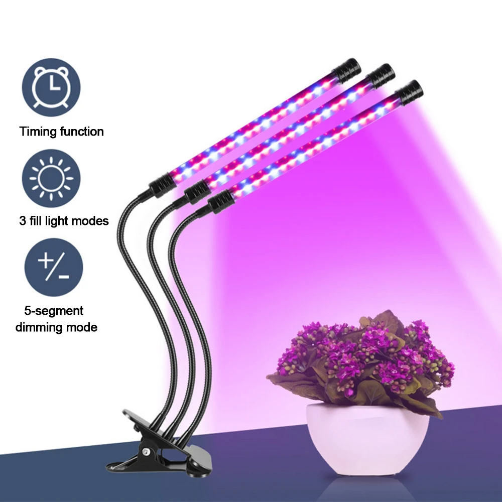 Imagem -03 - Lâmpada de Led para Crescimento de Plantas 5v Usb Espectro Completo Temporização Fitolâmpada para Mudas Interior Vegetais Flores Plantas Caixa Fitolampia