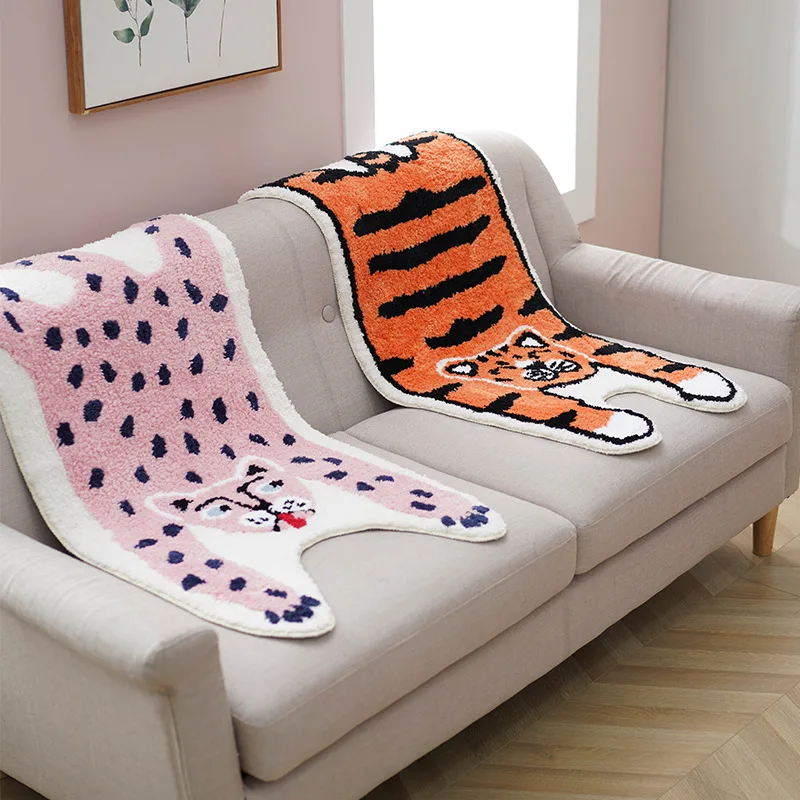 New Animal Tiger Printed Rug Non-Slip Muti-fuction Leopard lion shape soft touch area rug for Home Living room Door Mat Bath Mat