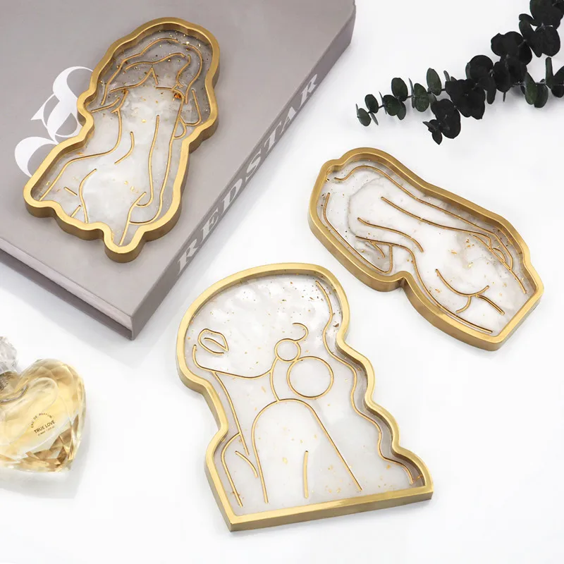 

DIY Dish Face Body Line Resin Art Molds Silicone Rolling Tray Mold Resin Jewelry Making Plate Soap Molds Home Decoration