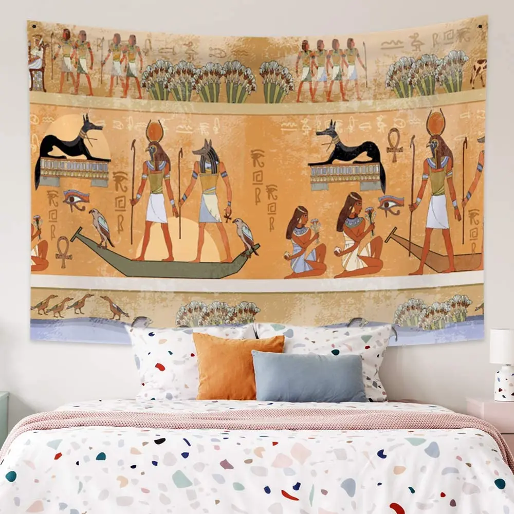 Egyptian Ancient Egypt Mythology Culture Pharaohs Hieroglyphic Carvings Tapestries for Bedroom Living Room Dorm Decor