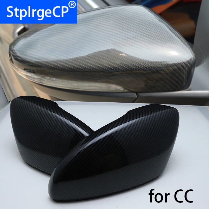 For Volkswagen VW CC 2010 - 2018 without Assit Full Replacement carbon fiber look Car Side Mirror Cover side caps