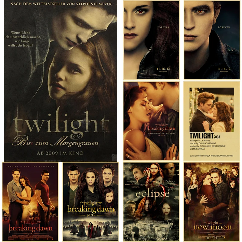 Film TV Movie Twilight Vintage Posters Retro Kraft Paper Sticker DIY Room Bar Cafe Decor Aesthetic Gift Print Art Wall Paintings