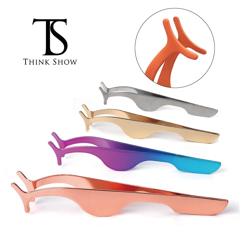 Thinkshow カラフルなステンレス鋼つけまつげピンセットまつげカーラーニッパー補助クリップクランプまつげメイクツール