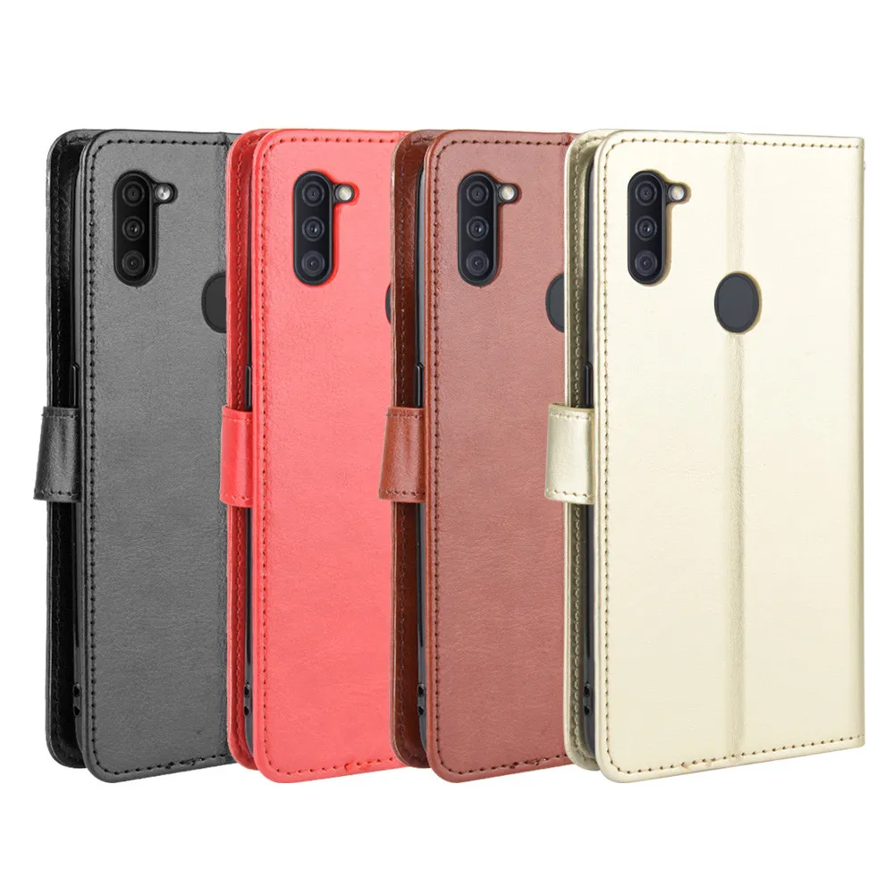 Coque portefeuille en cuir PU à rabat, étui résistant aux chocs pour Samsung Galaxy A11 SamsungA11 SM-A115F