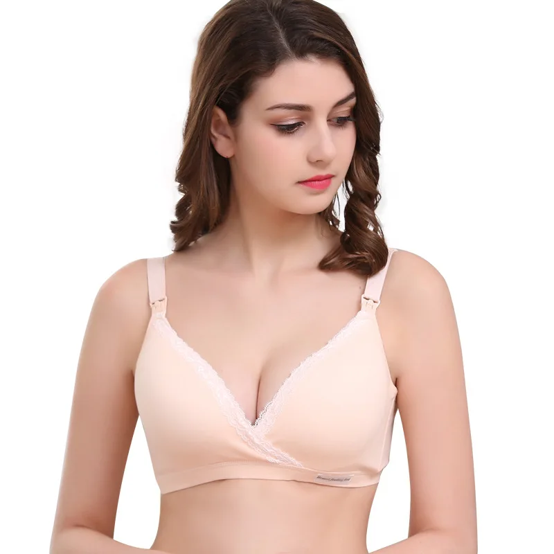 Cross-type nursing bra cotton without rims on the front double buckle pregnant women breastfeeding underwear bra nursing bra