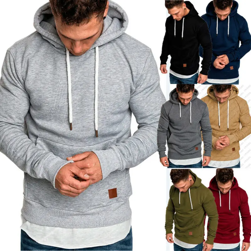 

Mens Sweatshirt 2019 NEW Hoodies Brand Male Long Sleeve Solid Hoodie men Black Bed big size poleron hombre sudaderas hombre