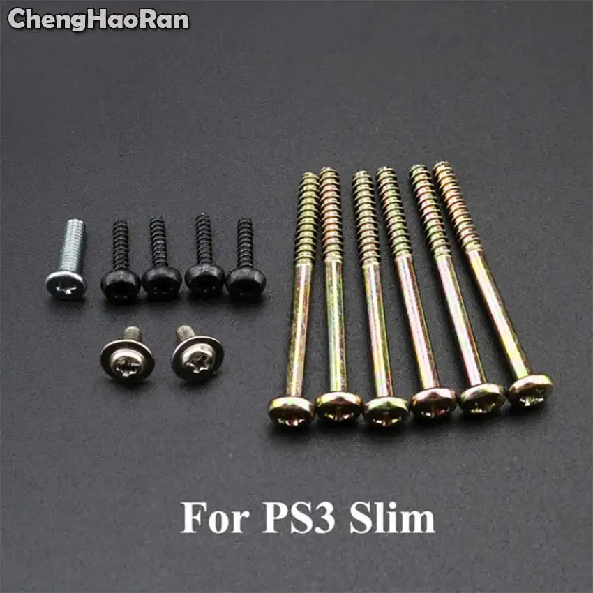 ChengHaoRan Screws Metal Full Set Replacement Repair Kit for Sony Playstation PS3 Slim 2000 3000 Controller Console