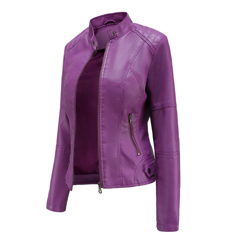 Chaqueta de piel sintética para mujer, abrigo gótico rojo, negro, primavera y otoño