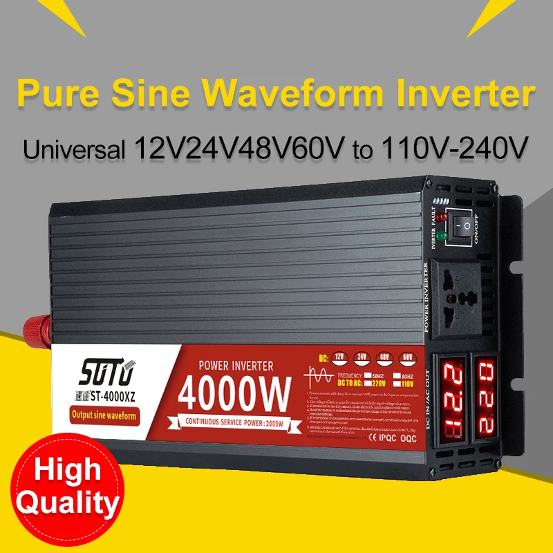 

Universal Inverter DC 12V24V48V60V to 110V-240V Pure Sine Waveform LCD Screen Inverter 2500W/3000W/4000W/5000W Power Converter