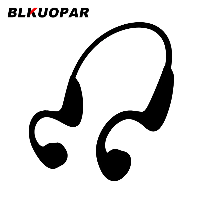 BLKUOPAR for Silhouette Of Wireless Bluetooth Sports Headset Car Stickers Creative Sunscreen Decals Waterproof Vehicle Decor