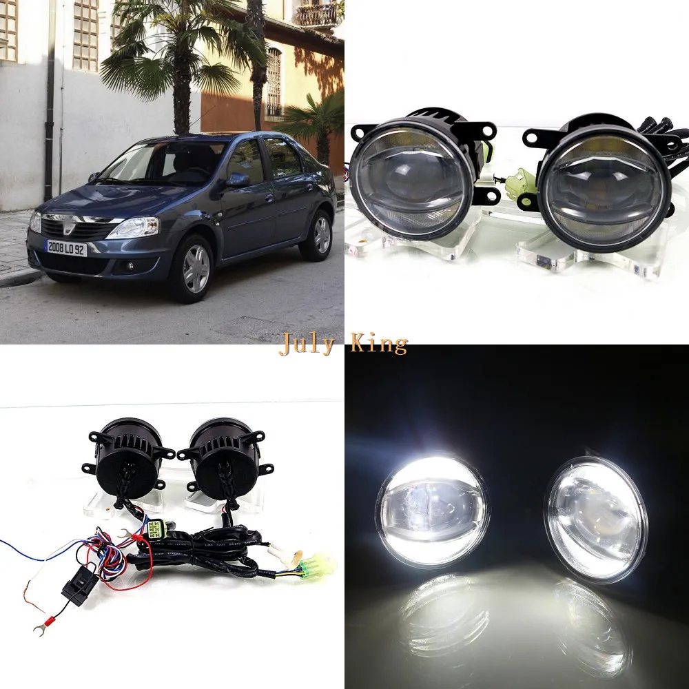 

July King 1600LM 24W 6000K Car LED Q5 Lens Fog Lamp +1000LM 14W Day Running Lights DRL Case for Dacia Logan 2004-2009