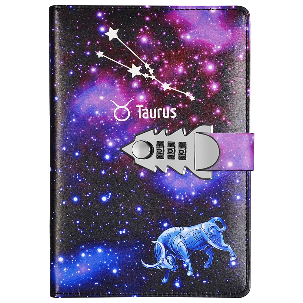 Password The Zodiac Constellation A5 Notebook With Lock Writing Pads Lockable Notepad Diary School Supplies Student Gift