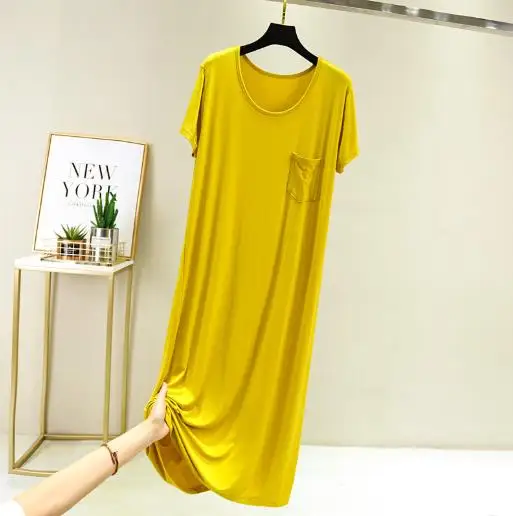 New spring summer night dress women short sleeve nightshirt modal cotton sleepwear nightgowns loose night gown female nightdress