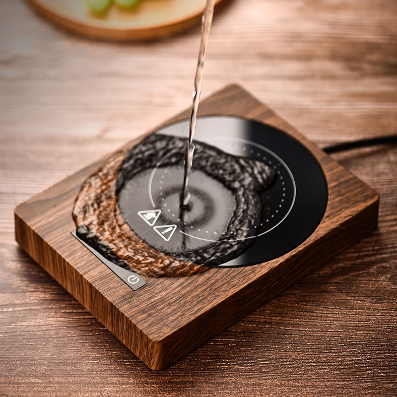 Calentador de tazas de 100 °C, calentador automático de té caliente, 5 engranajes de temperatura, almohadilla térmica para café, leche y té