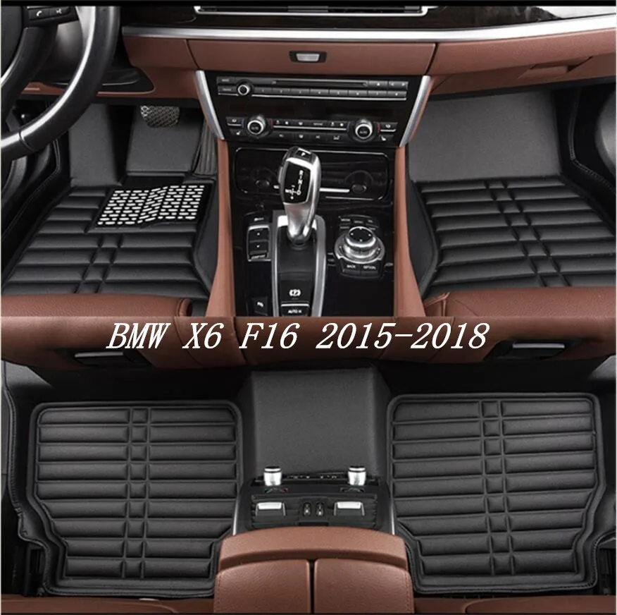 Auto Floor Mats For BMW X6 F16 2015-2018  Foot Carpets Car Step High Quality Brand New Embroidery Leather Mats