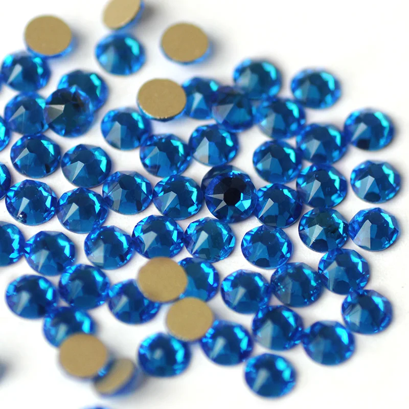 

Capri Blue 6A Quality Crystals 8 Big 8 Small Rhinestones Strass Accessories Beads DIY Flatback Garment Diamond Decorations