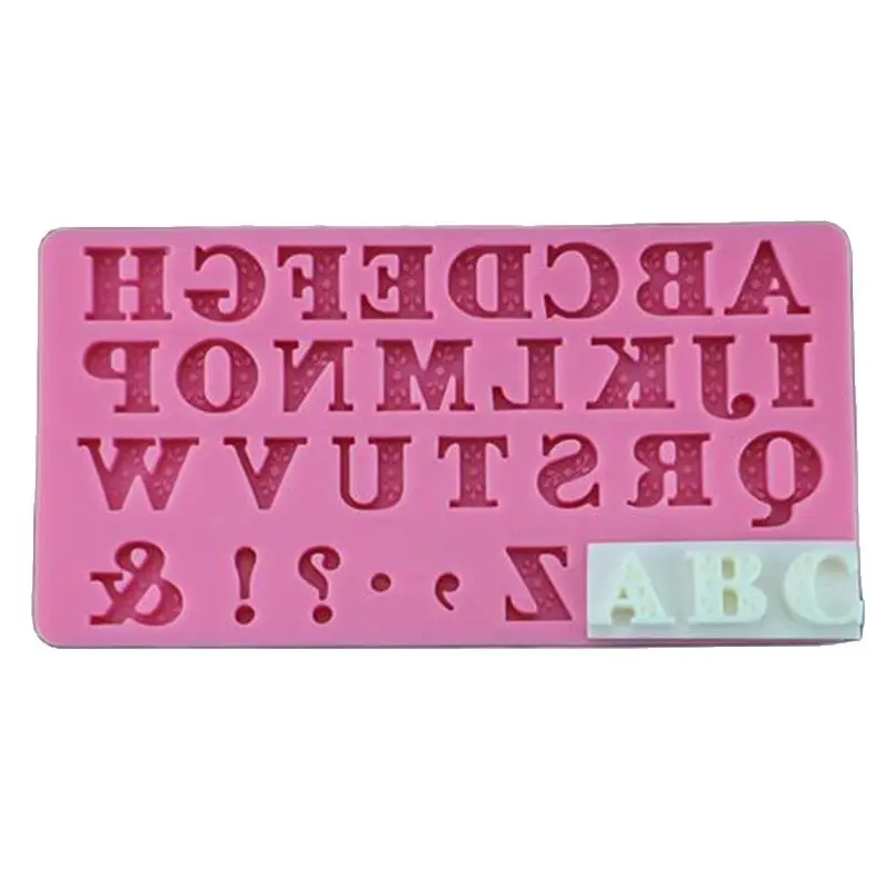 26 Letters With Symbol Shaped Silicone Cake Mold Sugar Paste 3D Fondant Cake Decoration Tool D390