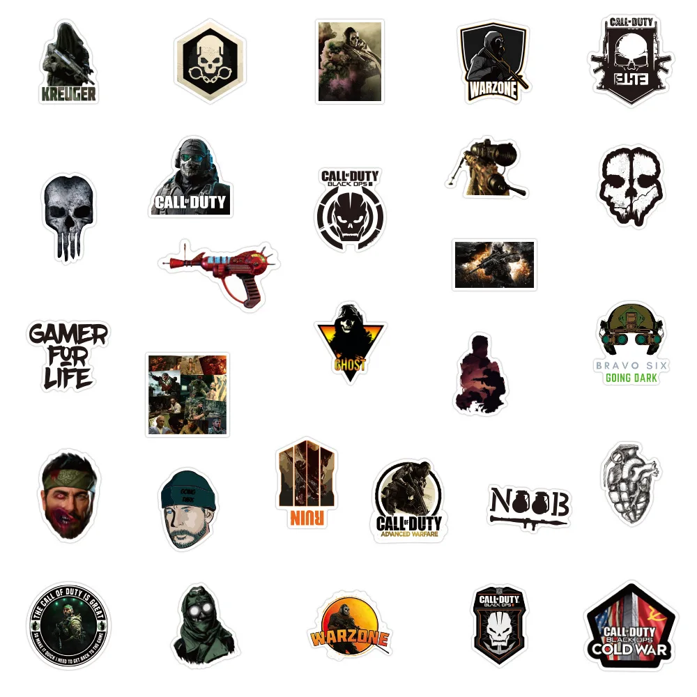 10/30/50PCS Cool Game Call of Duty Stickers Skateboard Fridge Guitar Laptop Motorcycle Travel Classic Toy Decal Sticker Toys