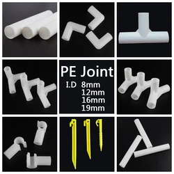 PE Connector Plastic PE Joint Wardrobe Shoe Rack Tent DIY Skeleton Tube Fittings Pipe Adapter 8mm PE Tee Elbow Connector Hook