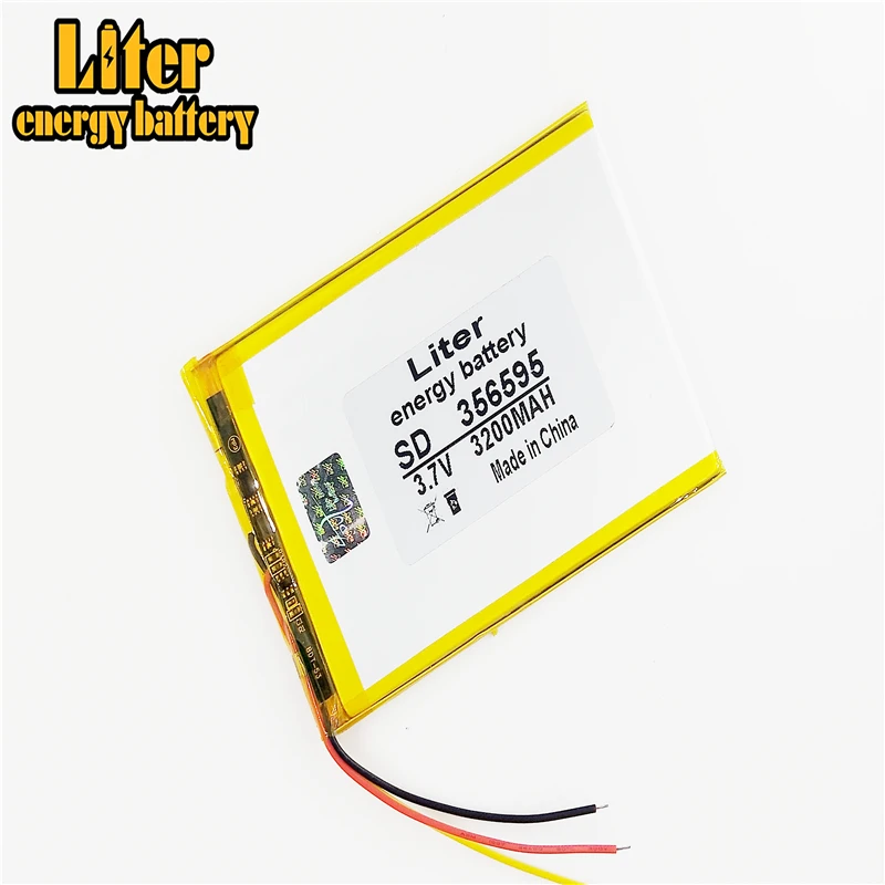 3 line 3.7V 3200mAh Lithium Tablet polymer battery for Tablet PC / MID PDA 356595