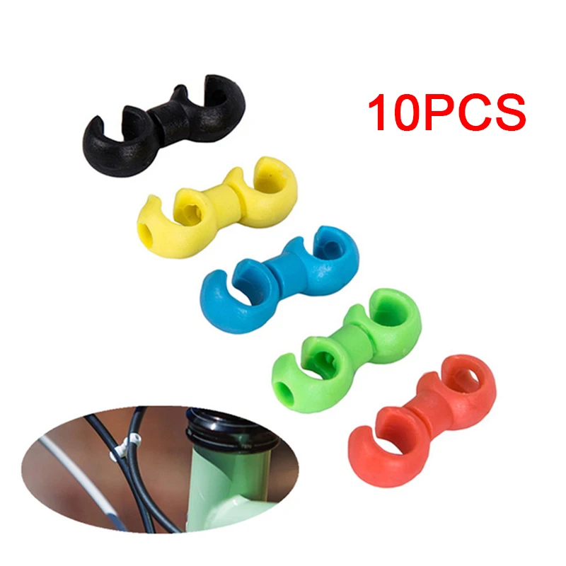 

10PCS Bicycle Brake Cable Clips S Style Buckle Clip Brake Cable Derailleur Shifter Line Clasps for MTB Bike Bicycle Accessories