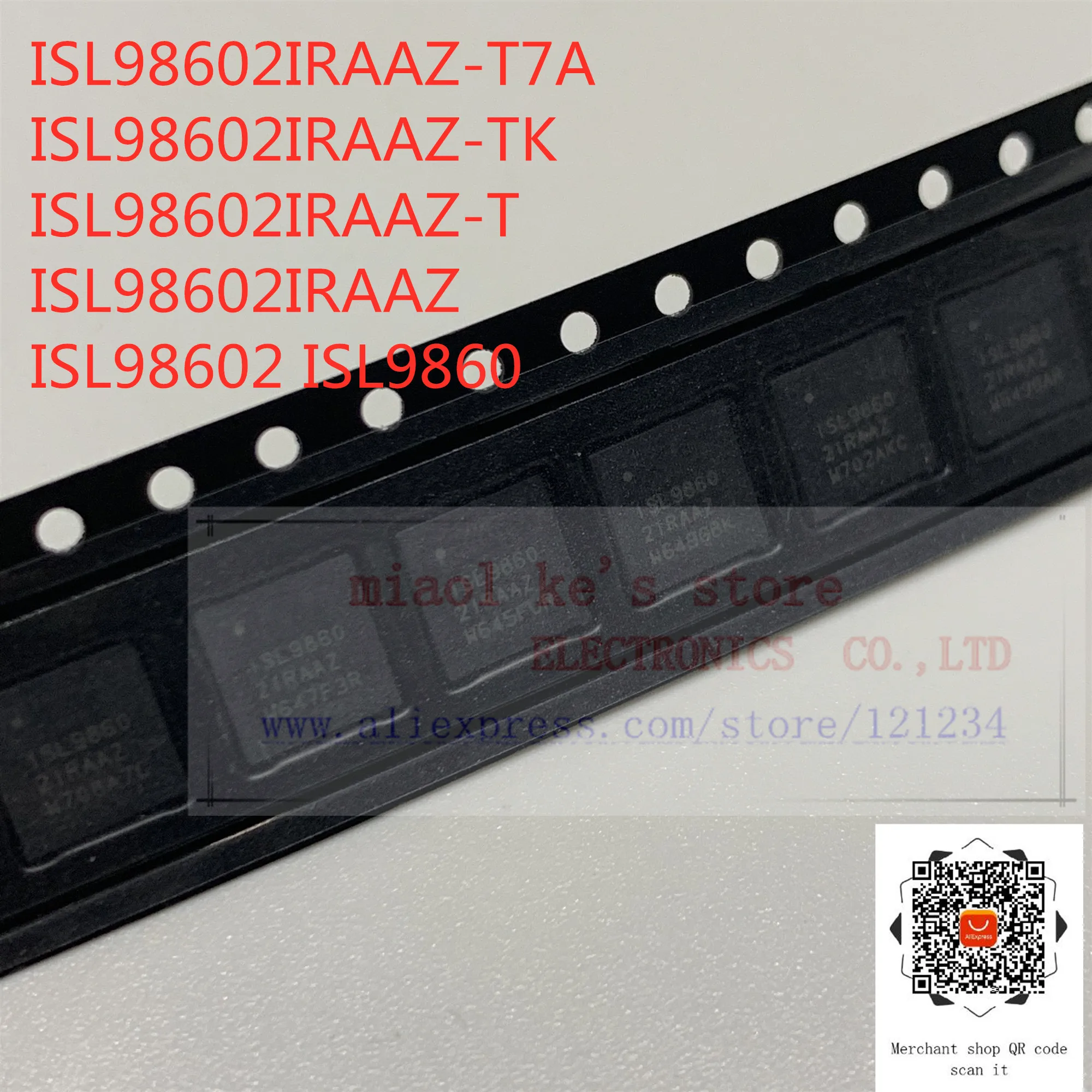 [5pcs] 100%New original; ISL98602IRAAZ-T7A ISL98602IRAAZ-TK ISL98602IRAAZ-T ISL98602IRAAZ ISL98602 ISL9860 2IRAAZ 40QFN