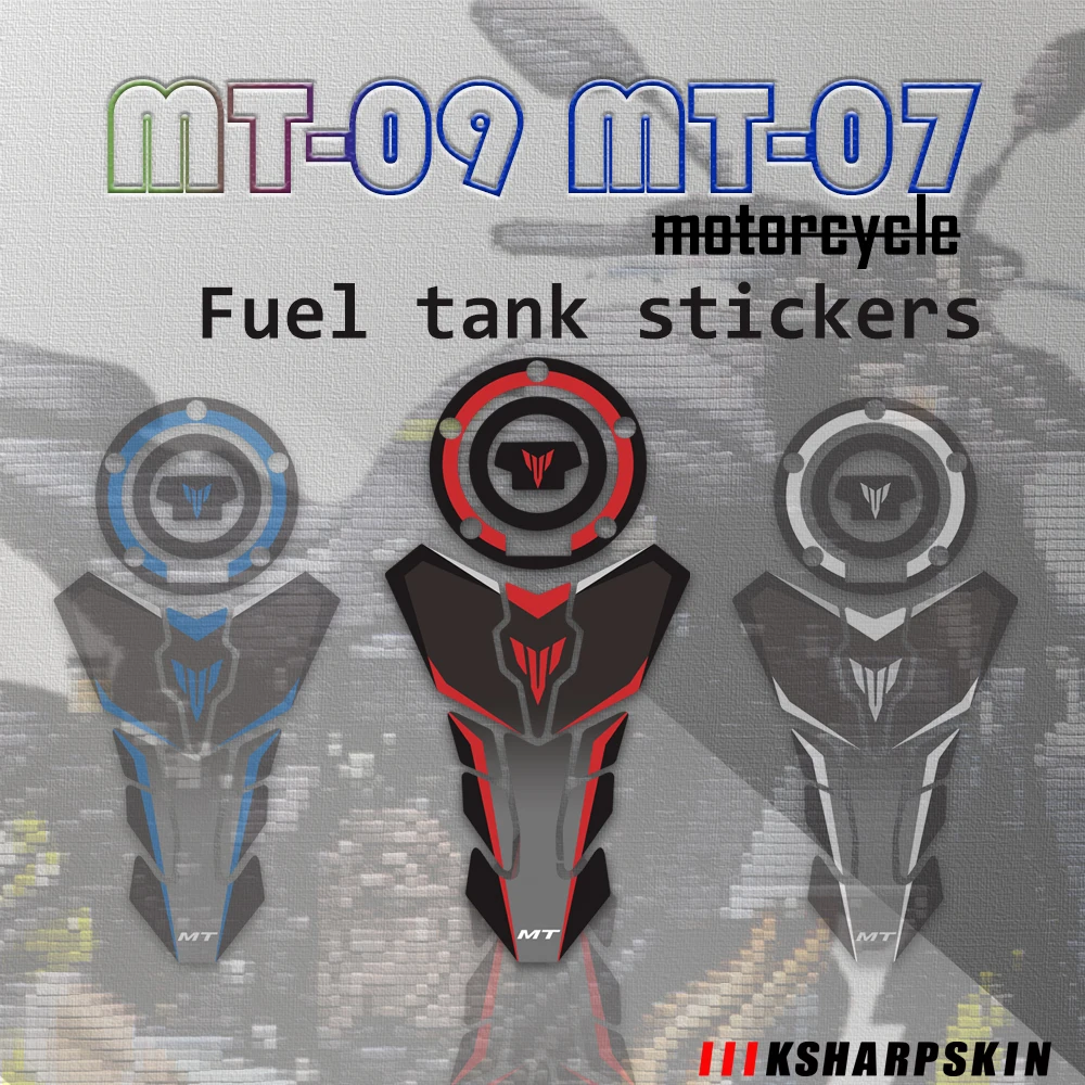 

Motorcycle sticker 3D body fuel tank pad protection decal fishbone sticker for YAMAHA MT09 MT07 Anti-collision mt 09/07 new