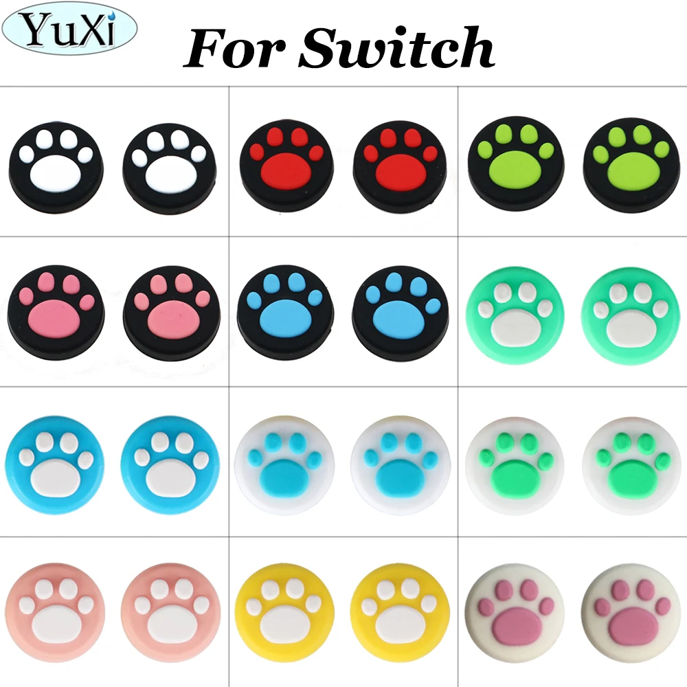 

YuXi 4PCS Silicone Caps For Nintend Switch Joy Con Paw Claw Joystick Analog Stick Thumb Grips Cover for Nintend Switch