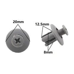 Gray 8mm Hole Plastic Screw Rivets Auto Vehicle Engine Cover Bumper Fender Door Trim Panel Push Car Accessory