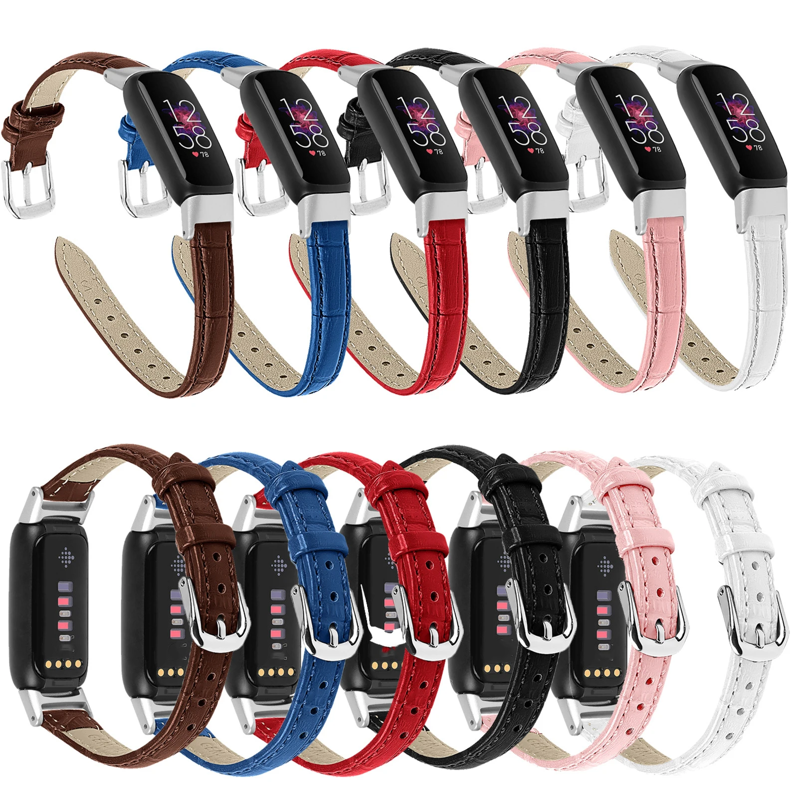 Leather Band For Fitbit Luxe Replacement Bamboo Pattern Wrist Strap Bracelet correa For Fitbit Luxe Special Edition Accessories