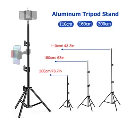 110/160/200cm Tripod for Phone Camera Gopro Aluminum Lightweight Foldable Phone Holder Stand Tripode Trepied Pour Smartphone