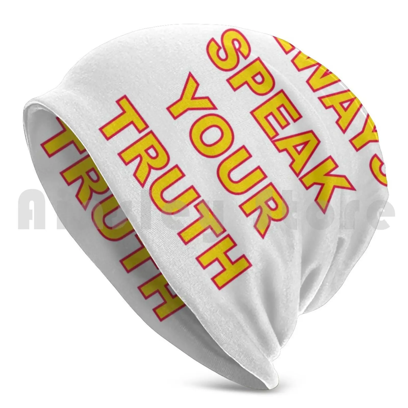 Always Speak Your Truth ( Printed On Back ) Beanies Knit Hat Hip Hop Pop Truth Mega Hit Hit Pop Video Clip