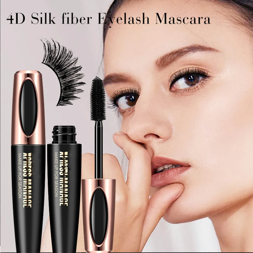 4D Brush Head Mascara impermeabile pennello per ciglia a lunga durata professione mascara per arricciatura spessa strumento per il trucco a prova di sudore in fiore