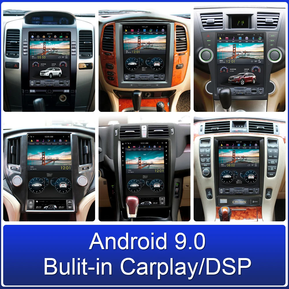 Android car radio CARPLAY FOR Toyota Prado FOR Toyota Land Cruiser LX470 LC100 Toyota Crown FOR Toyota Highlander Google store