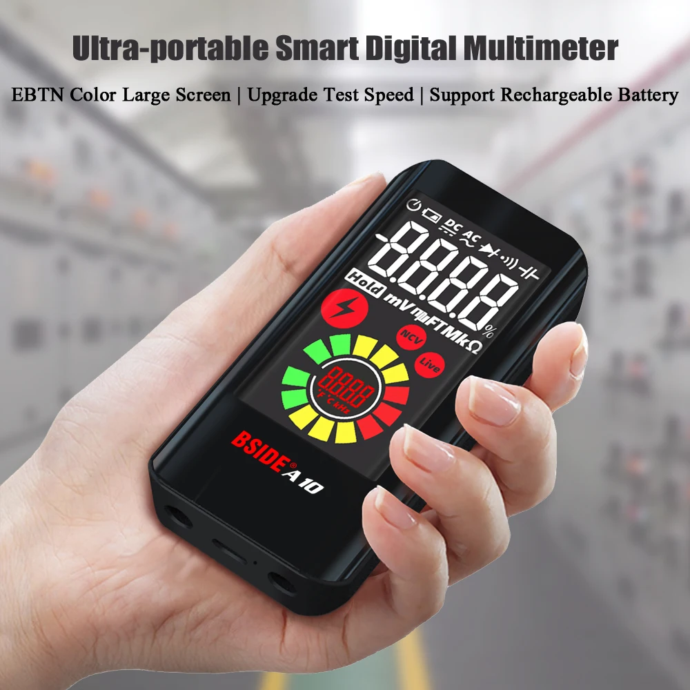 BSIDE. Handheld Voltage Tester Digital Multimeter True RMS DC AC Voltage Capacitance Ohmic Diode NCV Hz Multifunction Tester