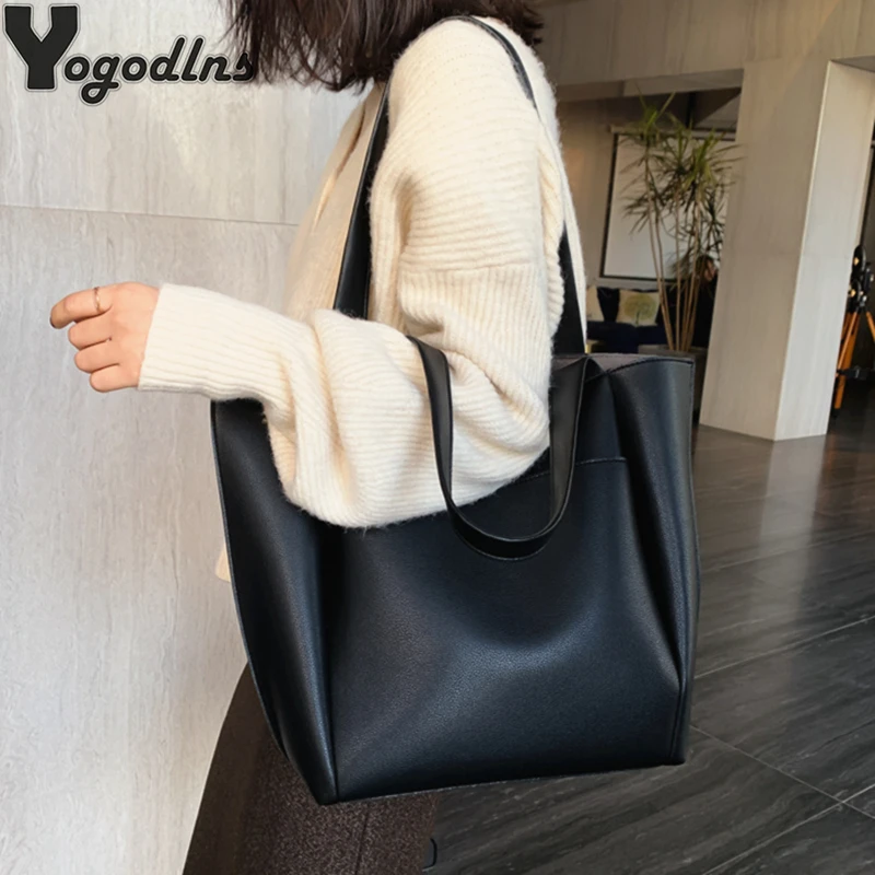 Women\'s Bag Large Capacity Shoulder Bags High Quality PU Leather Handbags and Purse Female Retro Tote Bags sac a main femme