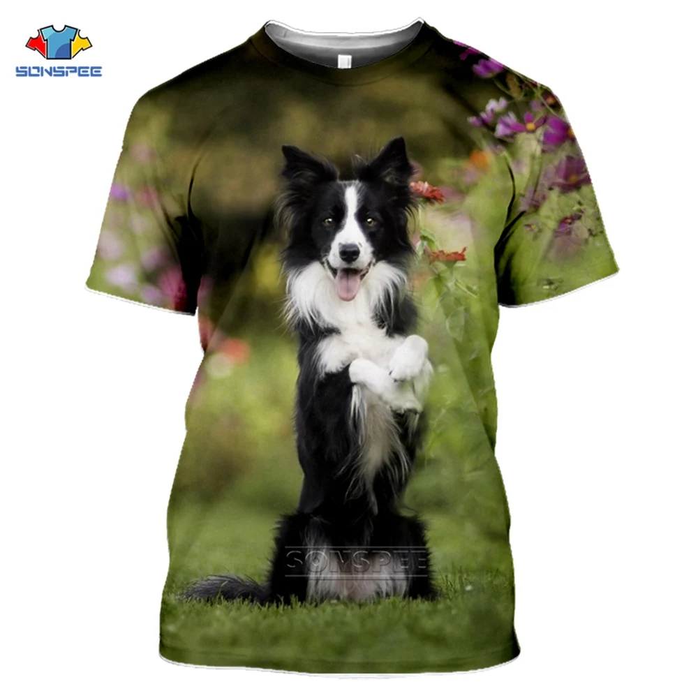 Anime 3d Print Funny T Shirt Men Women Fashion T-shirt Border Collie Dog Top kids Harajuku Tops Tee Funny Shirts Homme Tshirt