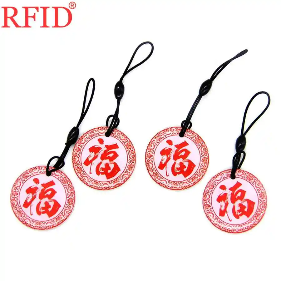 UID S50 1K 13.56Mhz Changeable MF NFC IC Card Dropping Glue Waterproof Circular Keyfob Token Tag Keychain Fast Shipping 1pcs