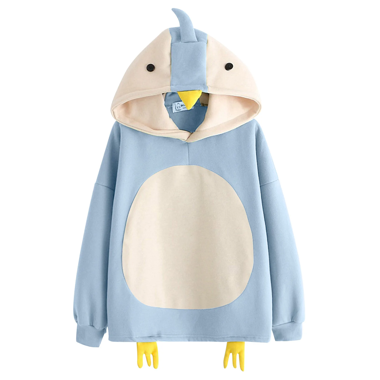 Winter Autumn New Woman 2021 Harajuku Fashion Cartoon Cute Chicken Plush Long Sleeve Hoodies For Female Pullover Top