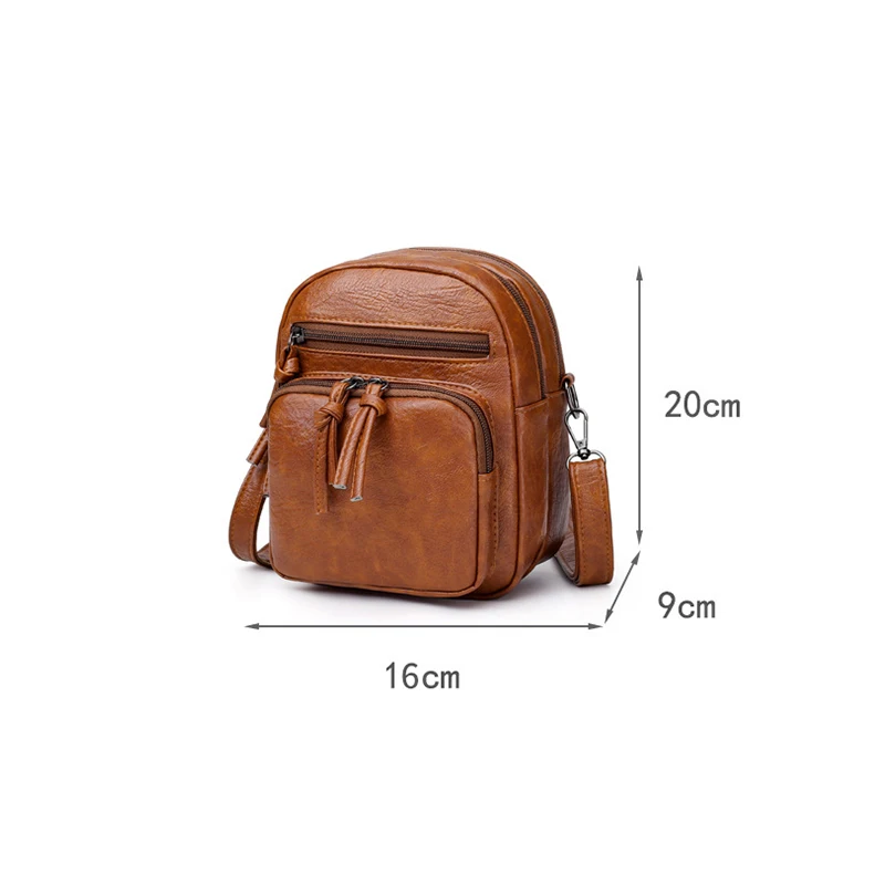 Yogodlns Vintage Umhängetasche Frauen Weiche PU Leder Schulter Tasche Multifunktions Umhängetasche Kleine Quadratische Tasche Große Kapazität Tasche – Detail 15