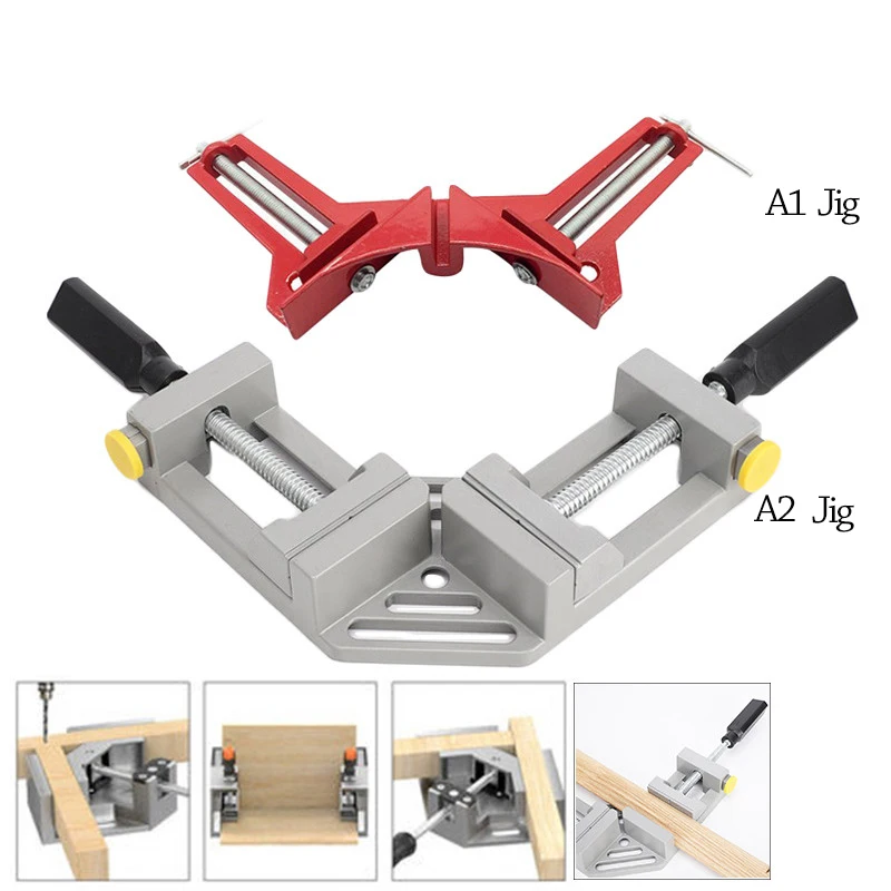 

Double 90 Degree Handle Clamp Right Angle Clamp For Woodworking Frame Clip Right Angle Folder Carpenter Clip Angle 90° A1/A2 Jig