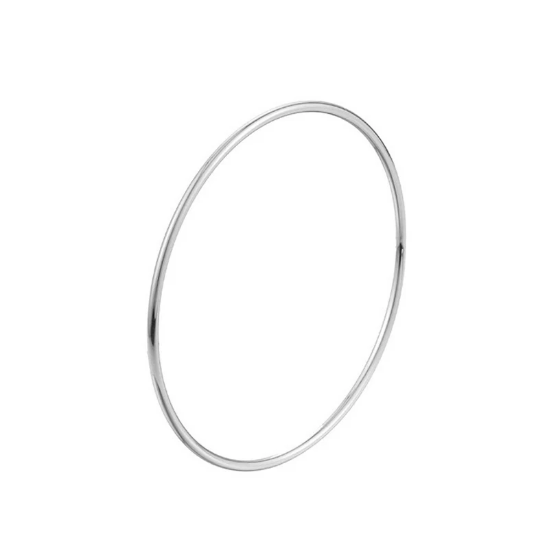 2mm Stainless Steel Single Thin Wire Circle Round Bangle Bracelet Women Simple Classic Jewelry Gold Silver Color 55cm 60cm 65cm