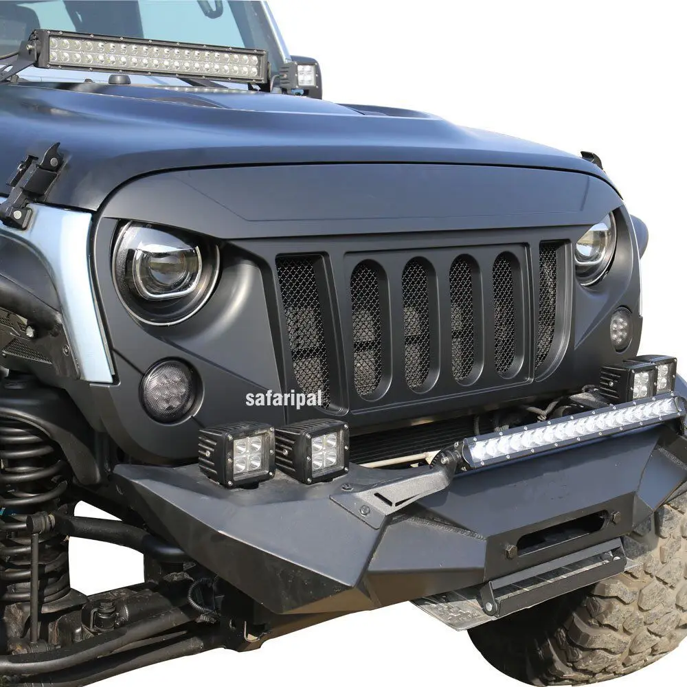 For Jeep JK Front Grille With Mesh ABS Material for Wrangler 2007-2017 LANTSUN J215