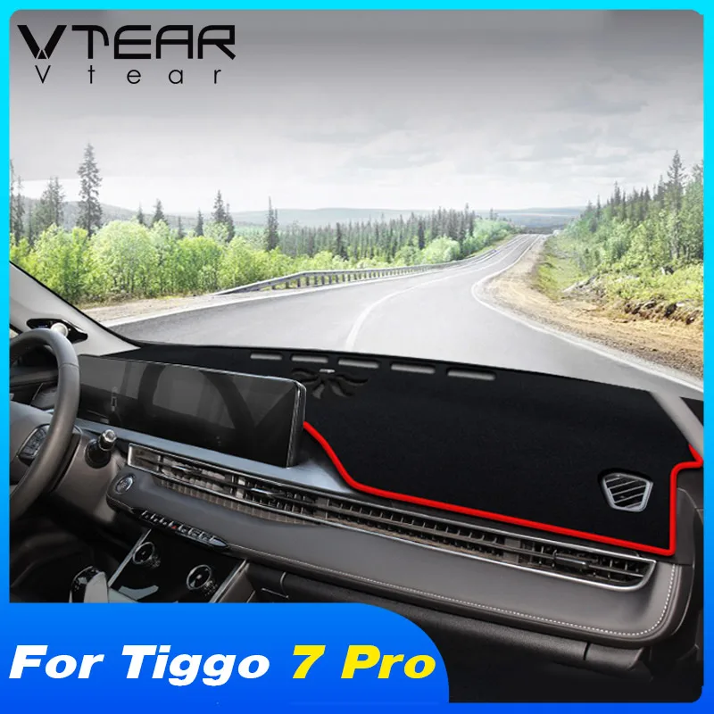 Vtear Dashboard Anti-Dirty Mat Decoration Car Inner Dust-Proof Cover Accessories Cover Interior Parts For Chery Tiggo 7 Pro 2022